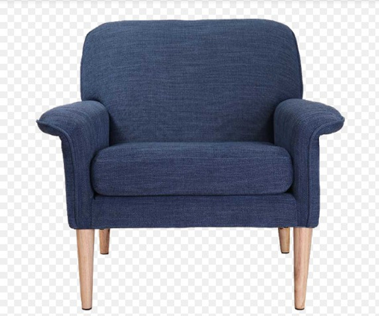 Homeroots 34" X 34" X 31" Blue Polyester Chair 373990