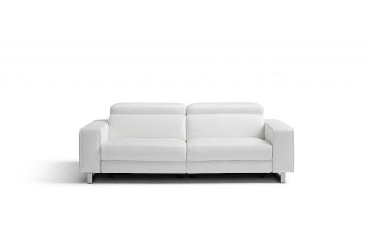 Homeroots 32" X 89" X 43" White Leather Sofa 374156