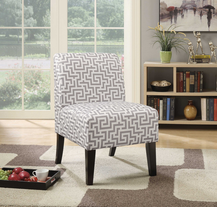 Homeroots 23" X 31" X 34" Gray Wood Accent Chair 374186
