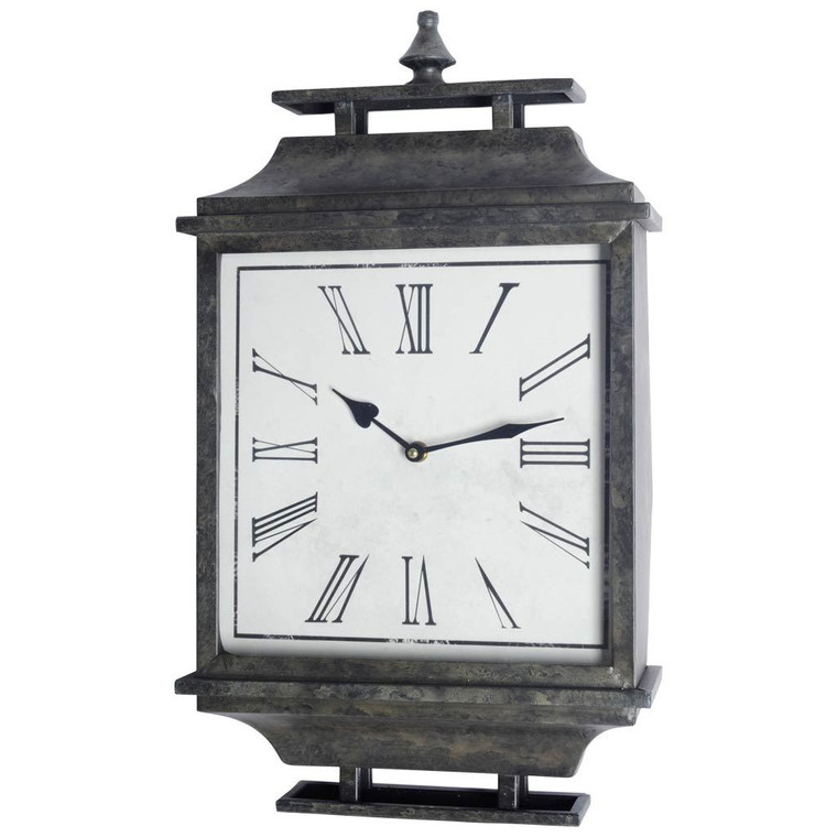 Homeroots Rectangular Modern Antique Wall Clock W/ Square Face And Roman Numeral Numbers 376212