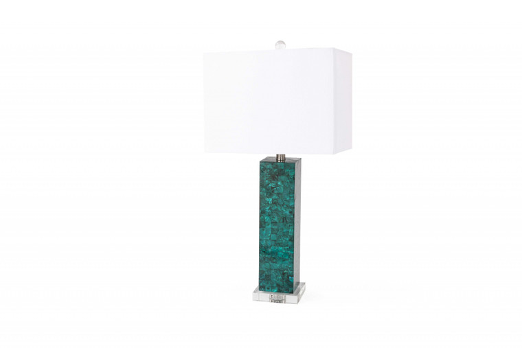 Homeroots Set Of 2 - Green Mother Of Pearl Coastal Table Lamp 376265