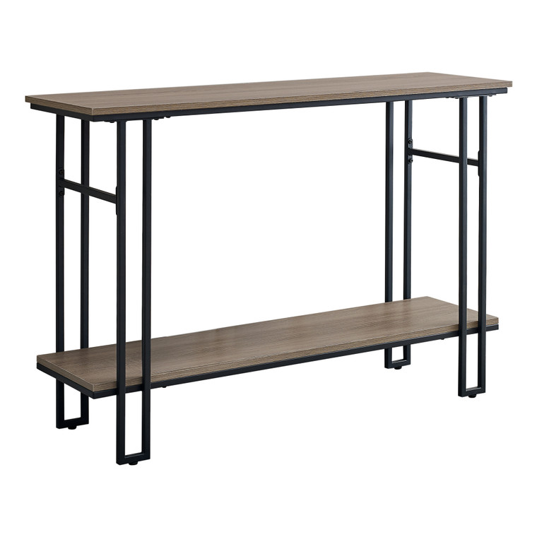Homeroots 48" Rectangular Greywithblack Metal Hall Console Accent Table 376512