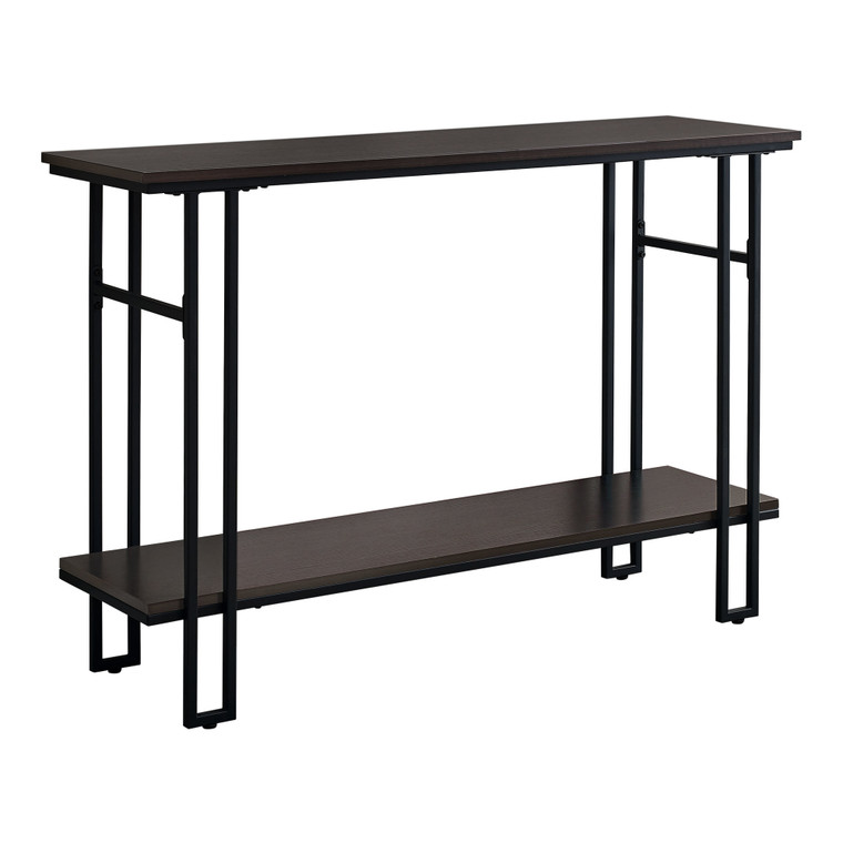 Homeroots 48" Rectangular Greywithblack Metal Hall Console Accent Table 376513