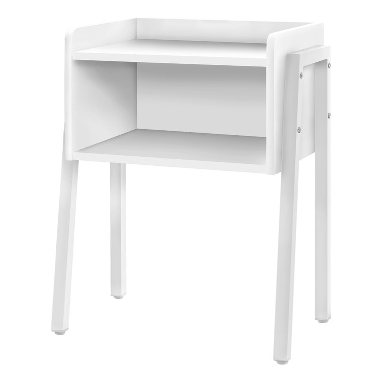 Homeroots 23" Rectangular White Accent Table With White Metal Legs 376520