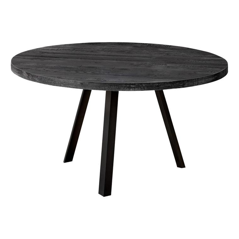 Homeroots Round Black Reclaimed Wood With Black Metal Coffee Table 376550