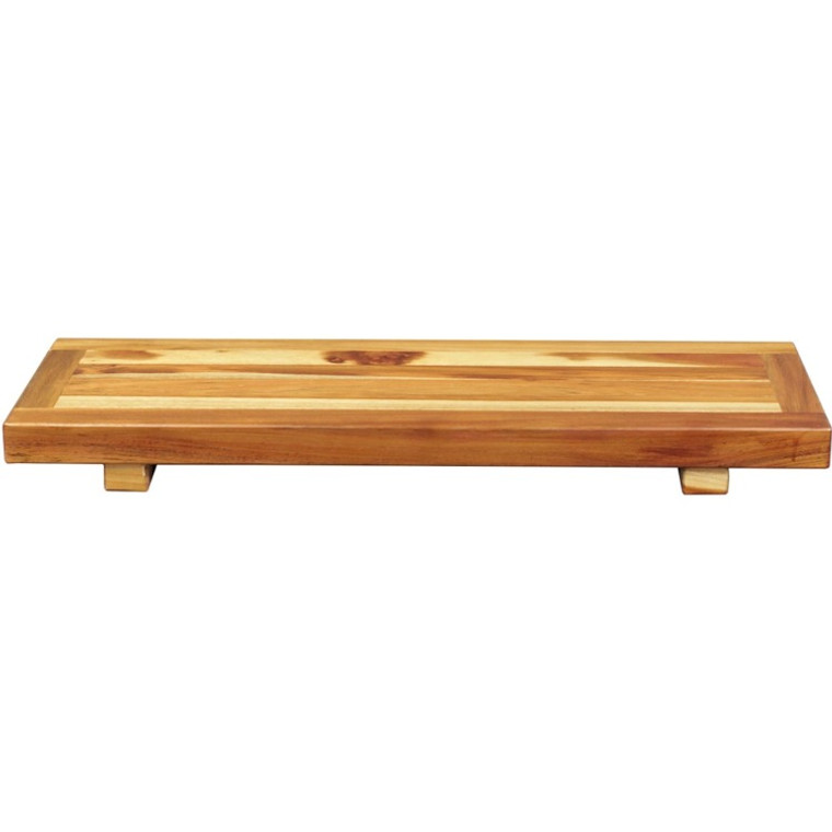 Homeroots Compact Rectangular Driftwood Finish Teak Bathtub Tray Or Seat 376658