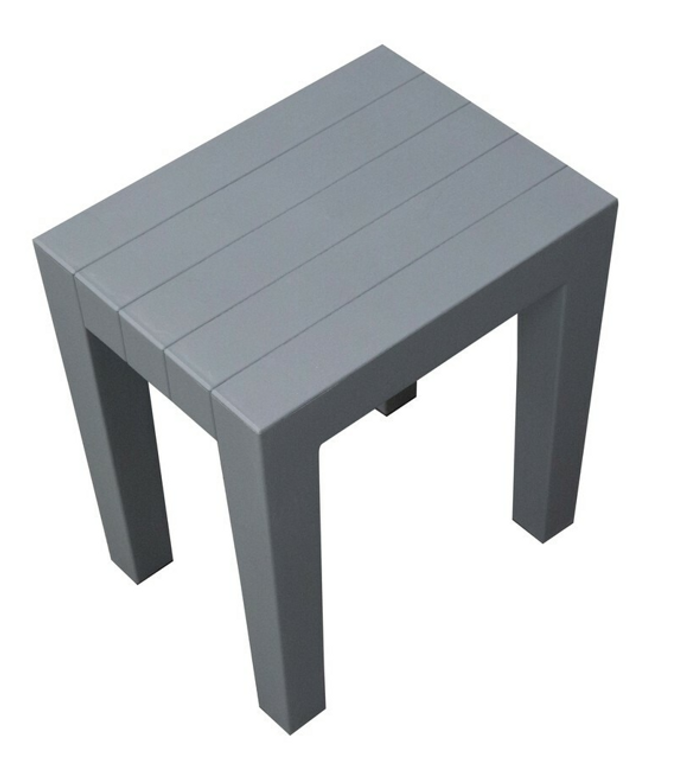 Homeroots Super Sturdy Plastic Shower Stool In Gray 376778