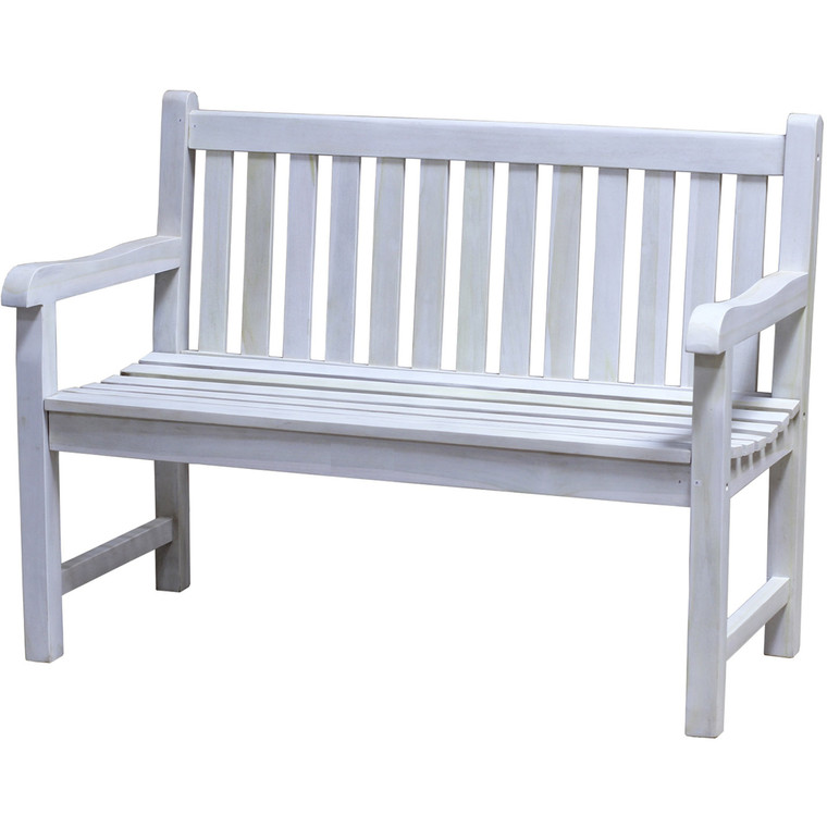 Homeroots Compact Teak Outdoor Bench W/ Straight Design In Natural Finish 376789