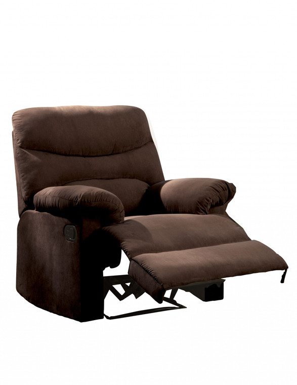 Homeroots Microfiber Motion Recliner Chair In Chocolate 376978