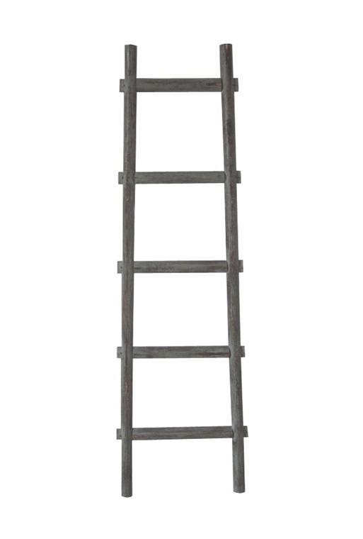Homeroots 5 Step Grey Decorative Ladder Shelve 379914