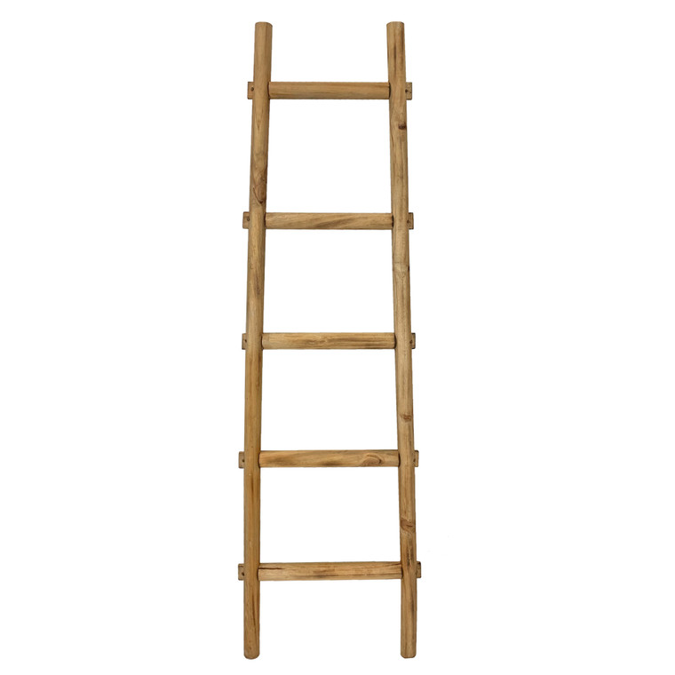 Homeroots 5 Step Brown Decorative Ladder Shelve 379915