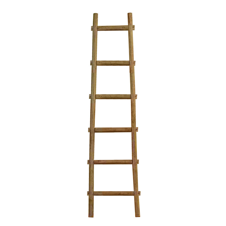 Homeroots 6 Step Brown Decorative Ladder Shelve 379917