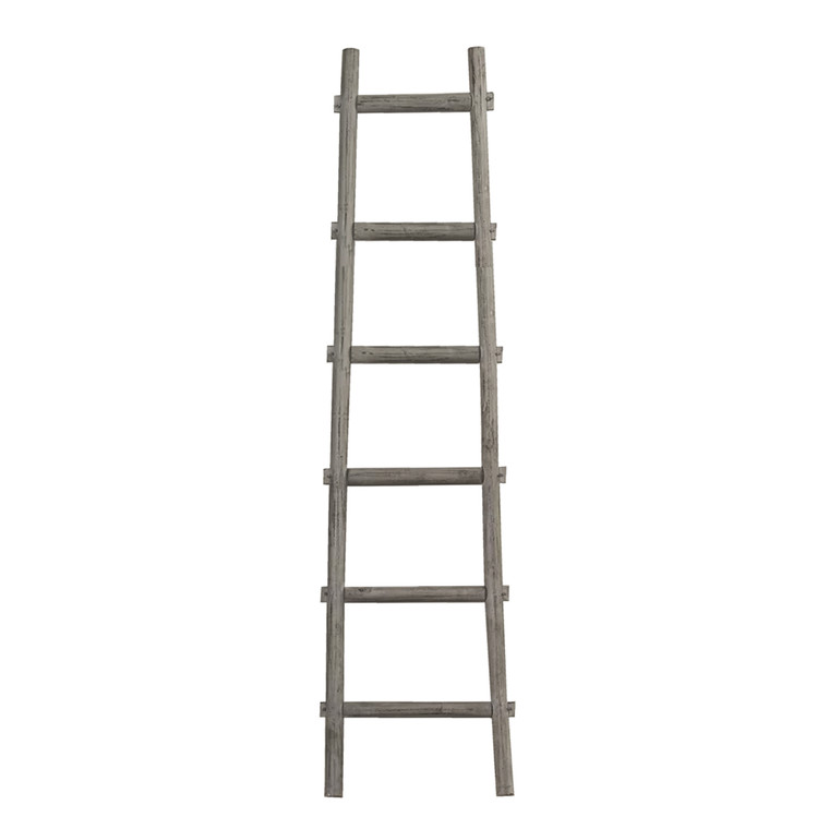 Homeroots 6 Step Grey Decorative Ladder Shelve 379918