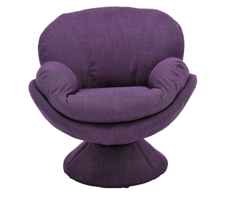 Homeroots Purple Fabric Swivel Accent Chair 379984