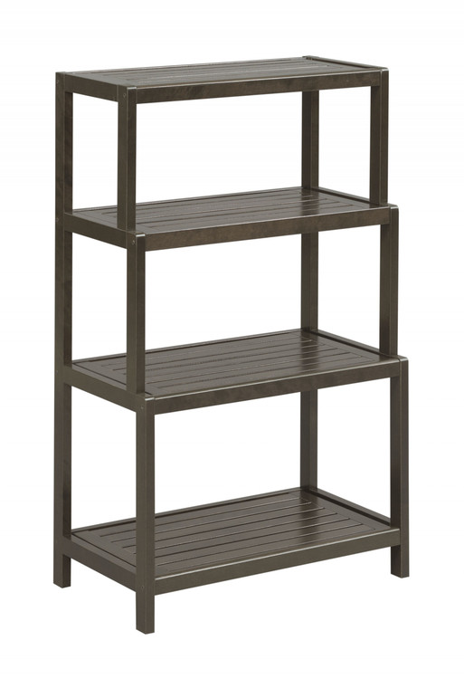 Homeroots 37" Bookcase With 4 Shelves In Espresso 380030