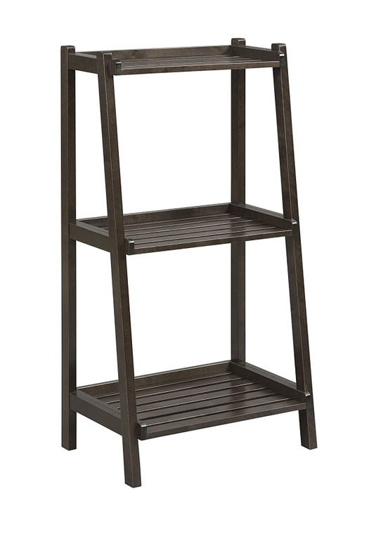 Homeroots 42" Bookcase With 3 Shelves In Espresso 380033