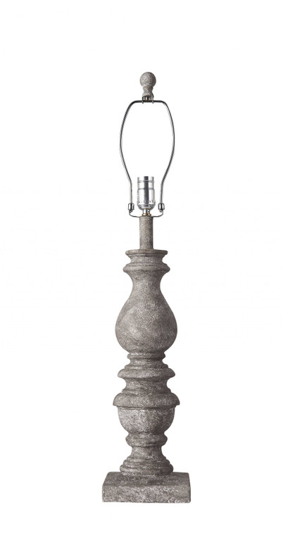 Homeroots Distressed Look Grey Traditional Bishop Shape Table Lamp 380090