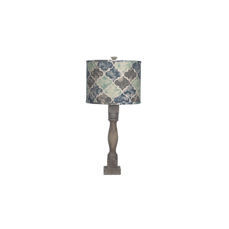 Homeroots Distressed Brown Table Lamp With Moroccan Tile Design Shade 380174