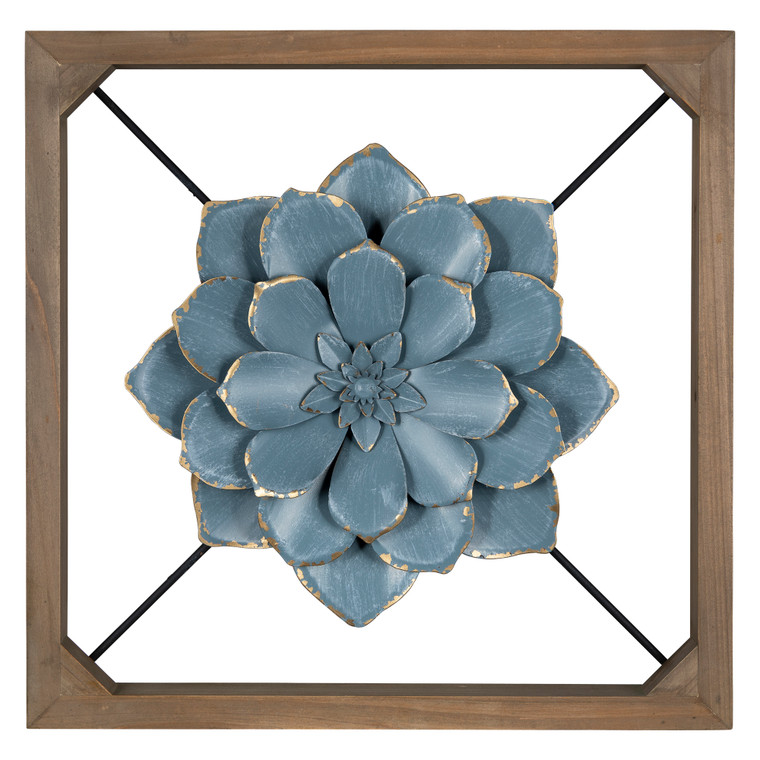 Homeroots Stratton Home Decor Floating Blue Flower Wall Decor 380842
