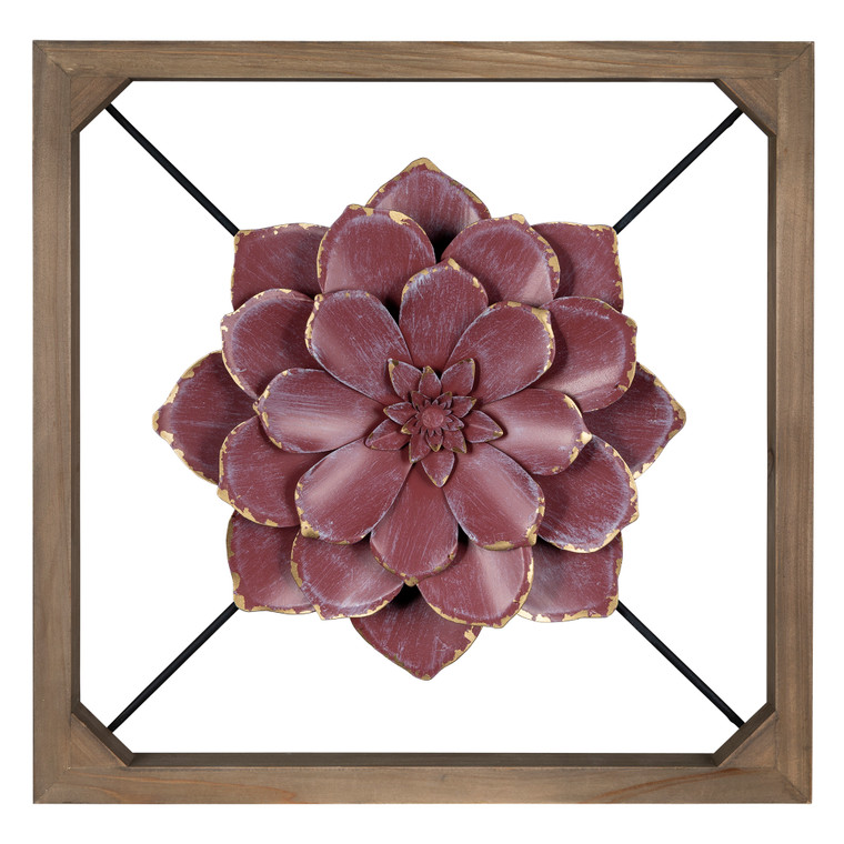 Homeroots Stratton Home Decor Floating Maroon Flower Wall Decor 380843