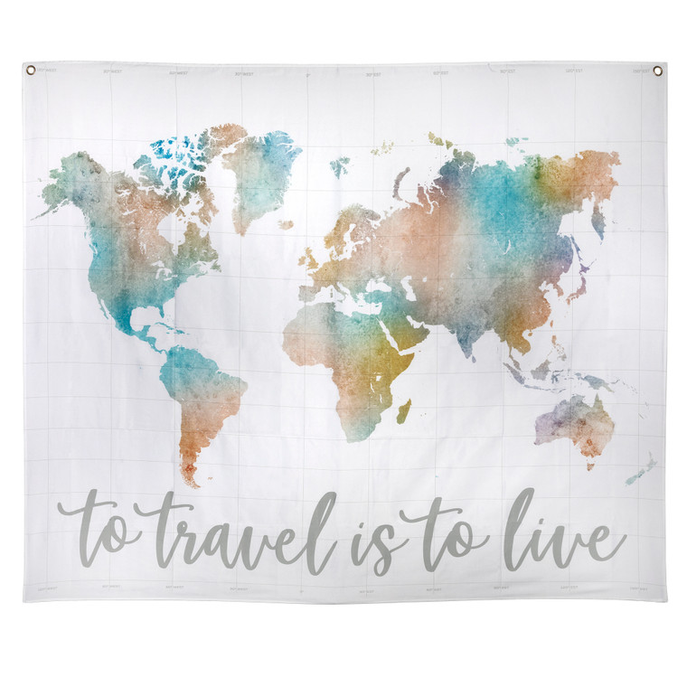 Homeroots Stratton Home Decor To Travel Is To Live Watercolor Map Wall Tapestry 380879