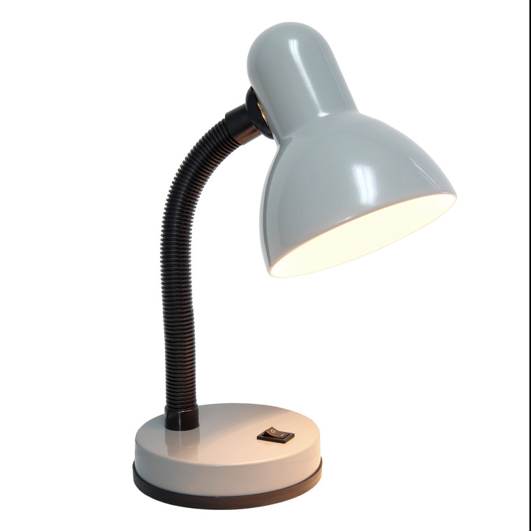 Simple Designs Basic Metal Desk Lamp With Flexible Hose Neck LD1003-SLV