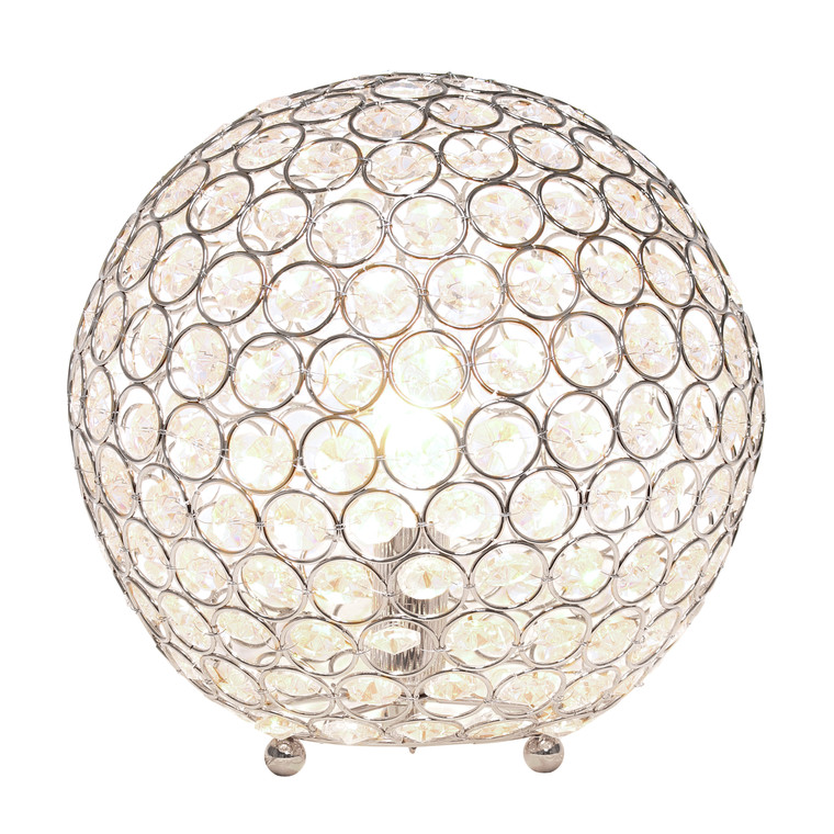 Elegant Designs Elipse 10 Inch Crystal Ball Sequin Table Lamp, Chrome LT1067-CHR