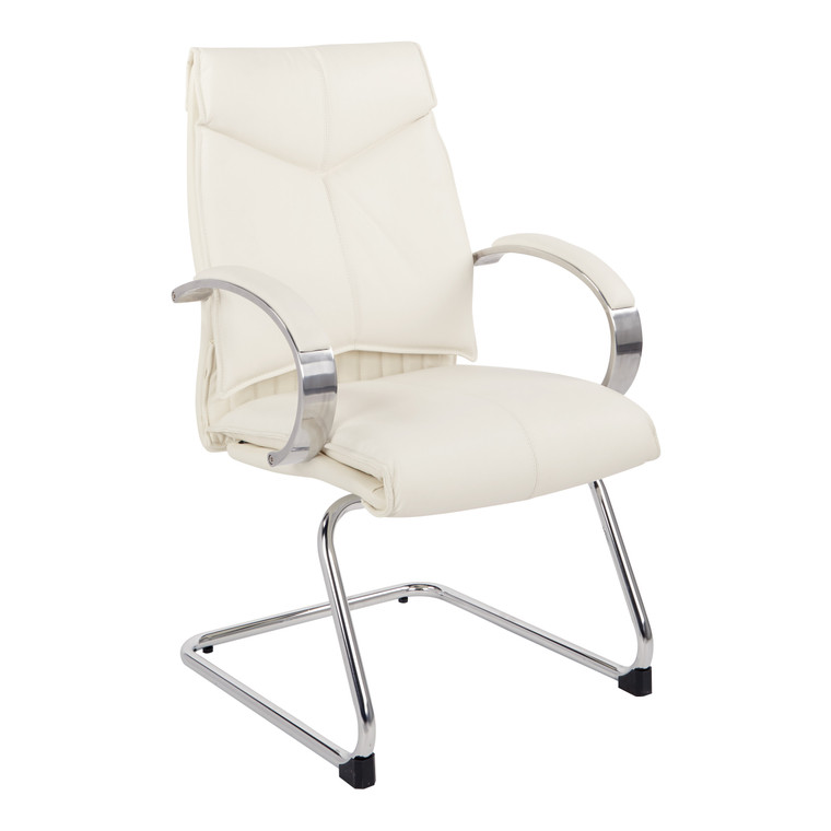 Office Star Deluxe Mid Back Visitors Chair - White 7275