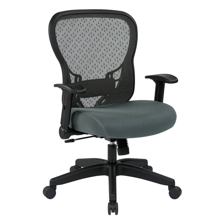 Office Star Deluxe R2 Spacegrid Back Chair With Memory Foam Mesh Seat Chair - Grey 529-3R2N1F2-2M