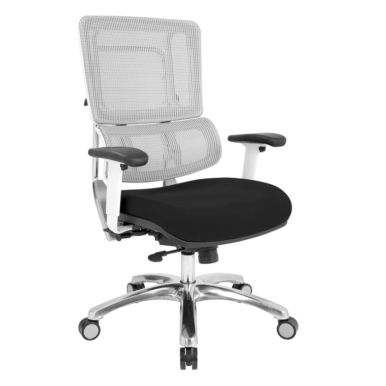 Office Star Breathable White Vertical Mesh Chair - Black 99661W-3M