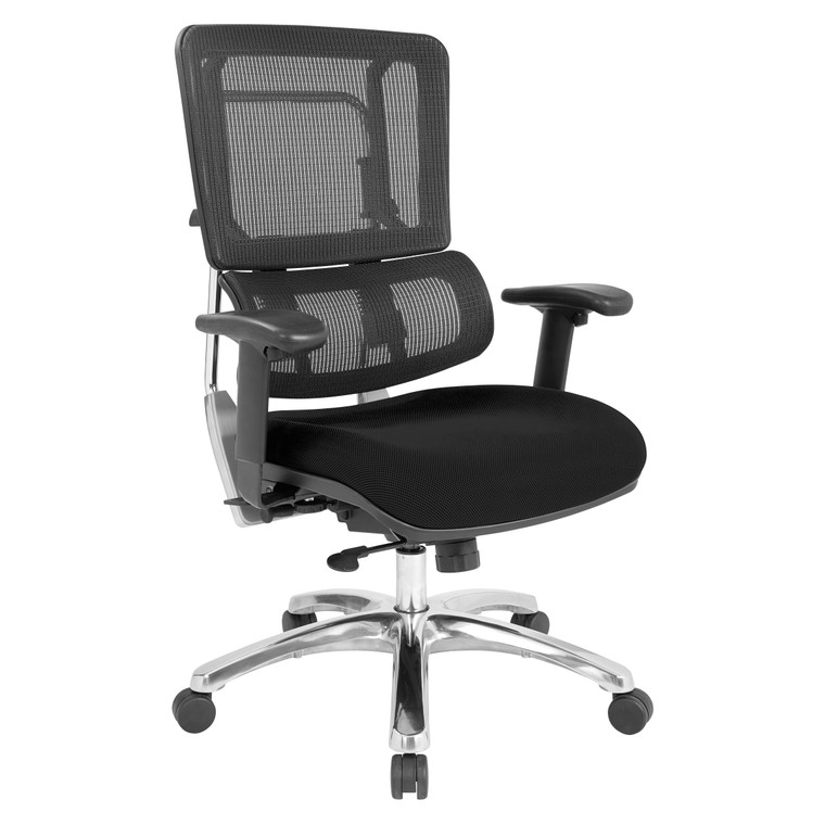 Office Star Vertical Black Mesh Back Chair - Black 99662C-3M