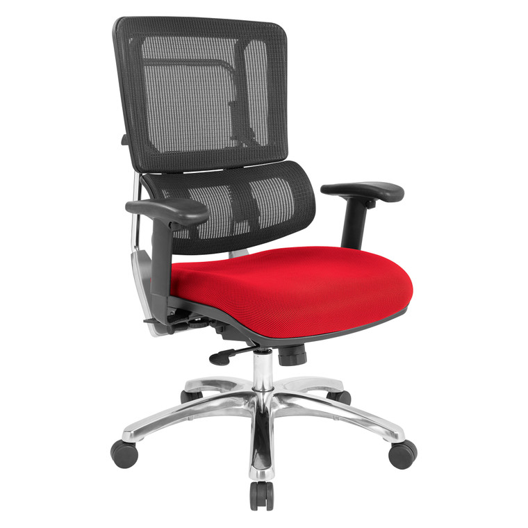 Office Star Vertical Black Mesh Back Chair - Red 99662C-9