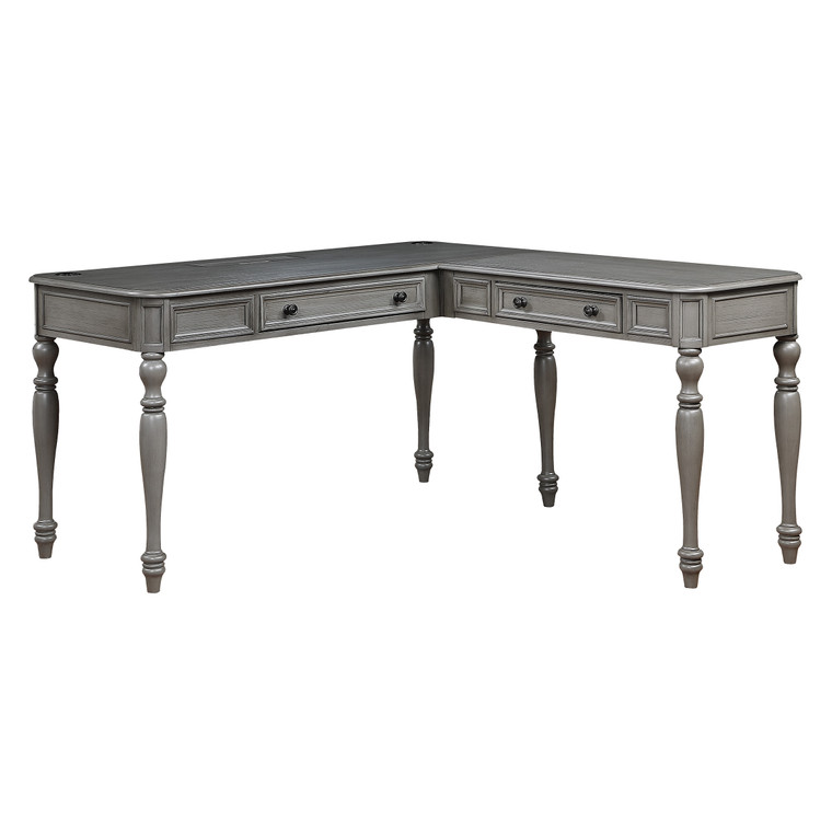 Office Star Country Lane L-Shape Desk - Plantation Grey BP-CNLDSK-PG