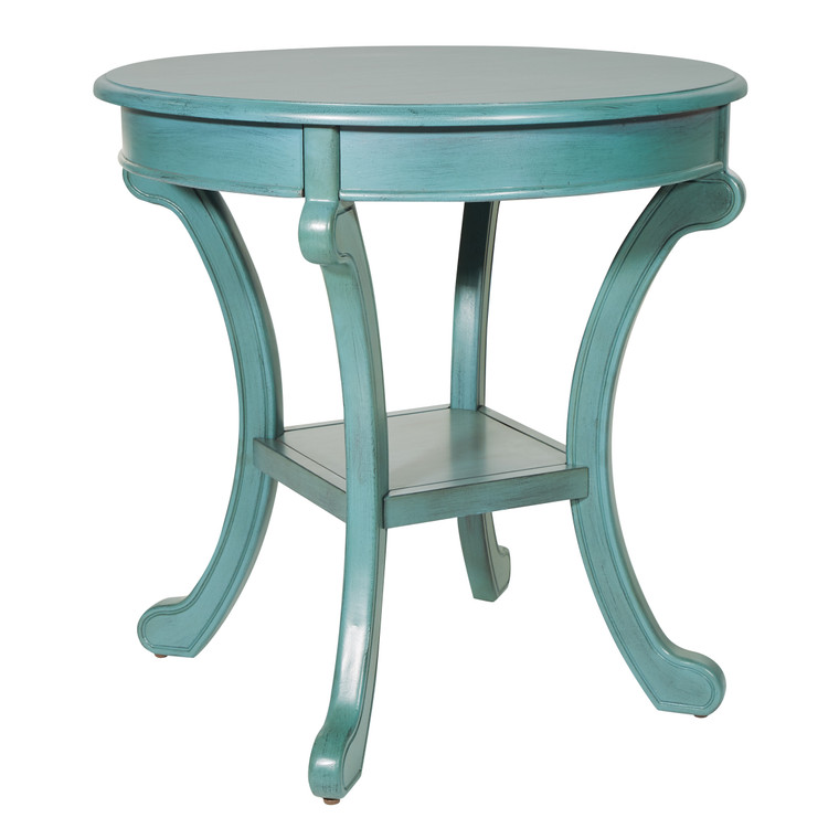 Office Star Vermont Accent Table - Antique Carribean Blue BP-VMTAT-YM21