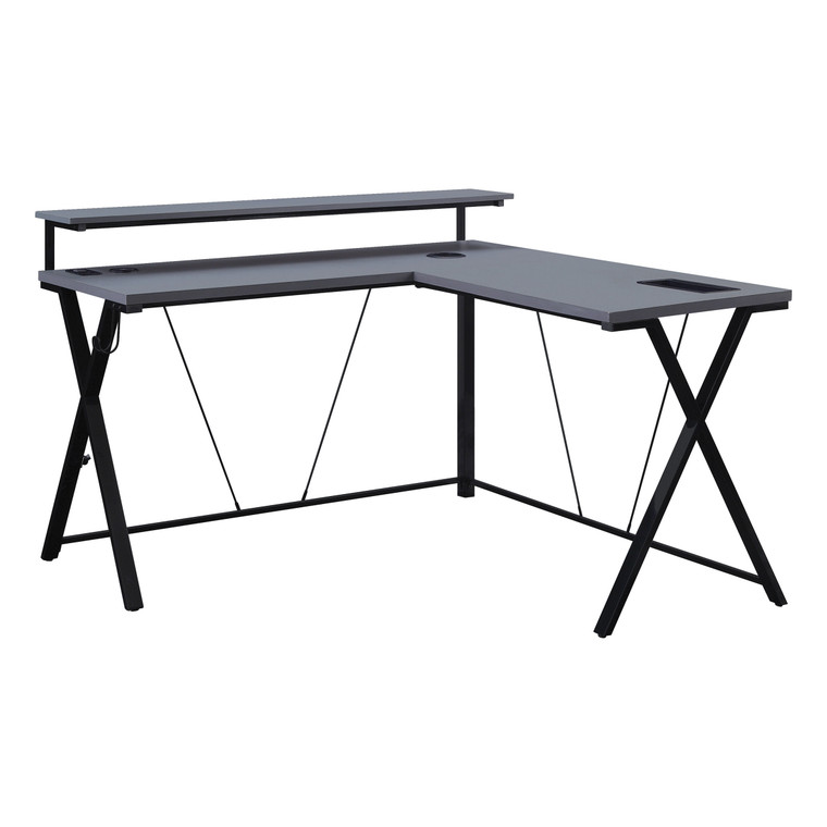 Office Star Checkpoint L Shape Gaming Desk - Black CKP5454GLD