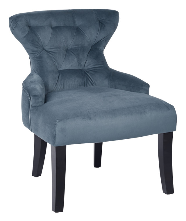 Office Star Curves Hour Glass Accent Chair - Atlantic Blue Velvet CVS26-B20
