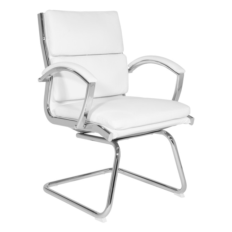 Office Star Mid-Back Faux Leather Visitor'S Chair - White FL5385C-U11