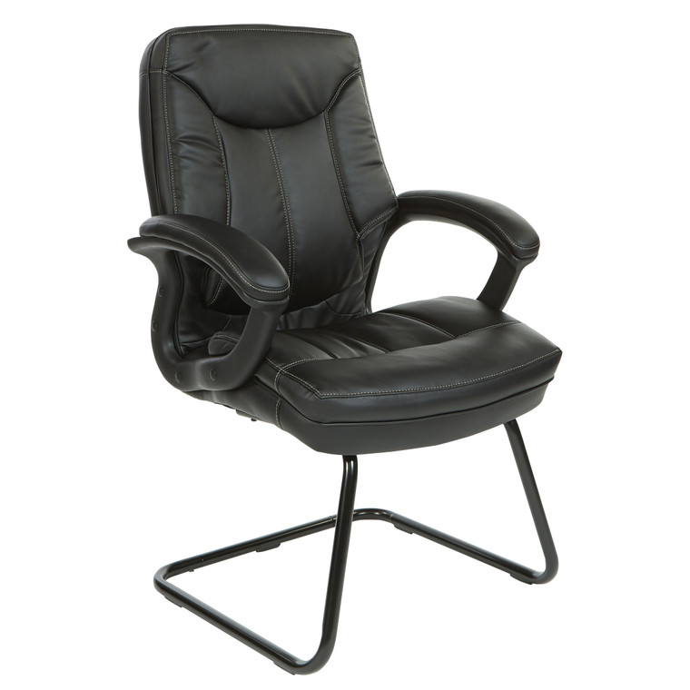 Office Star Executive Visitor Chair - Black FL6085-U15