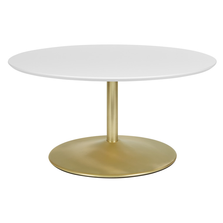 Office Star Flower Coffee Table - White/Brass FLWA2140-BP