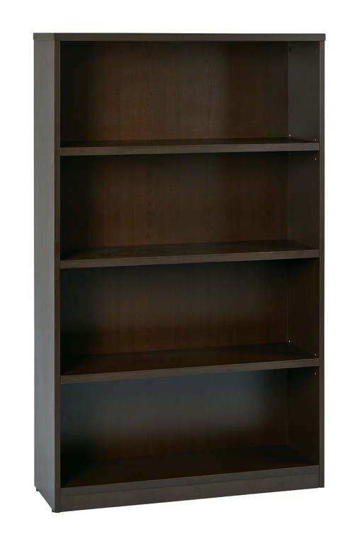 Office Star 36Wx12Dx60H 4-Shelf Bookcase With 1" Thick Shelves - - Espresso LBC361260-ESP