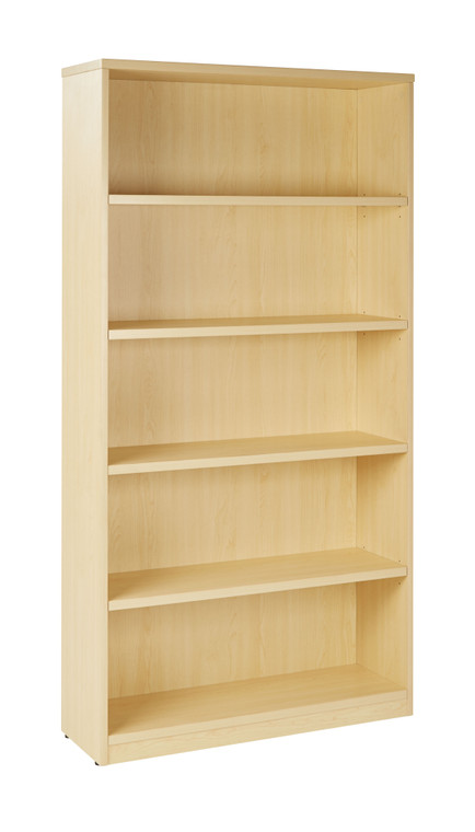 Office Star 36Wx12Dx72H 5-Shelf Bookcase With 1" Thick Shelves - - Maple LBC361272-MPL