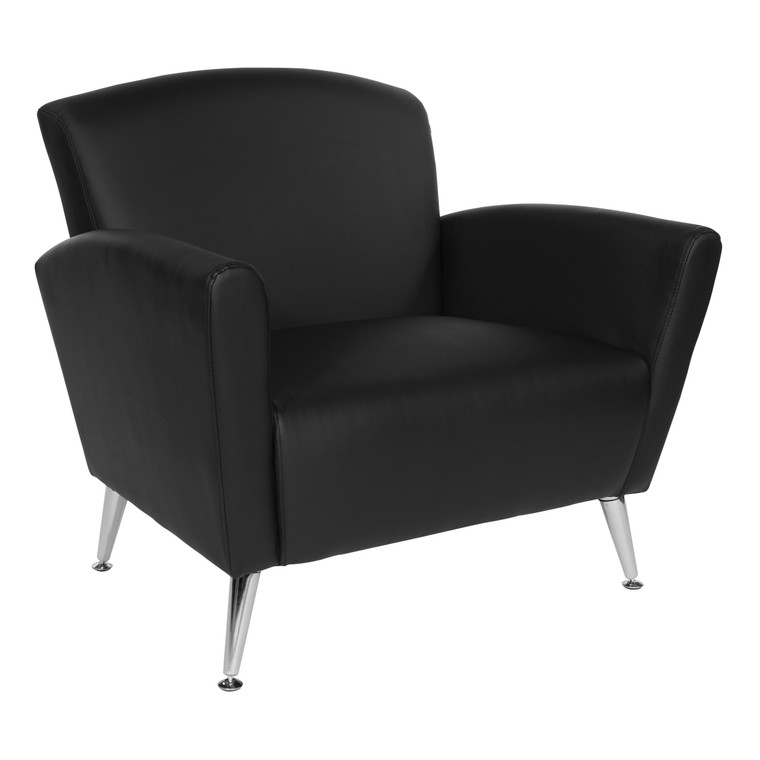 Office Star Club Chair In Bonded Leather - Dillon Black SL50551-R107