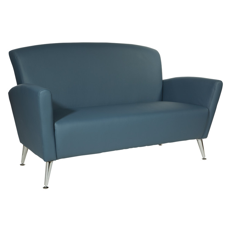 Office Star Loveseat In Bonded Leather - Dillon Blue SL50552-R105