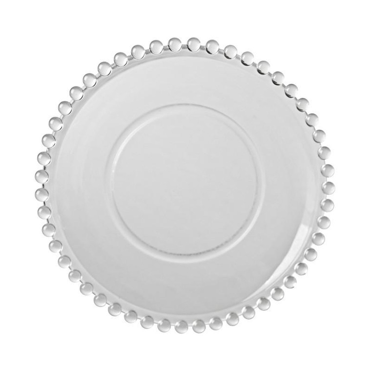 10 Strawberry Street Belmont 11" Clear Dinner Plates-Pack of 2 - BC-280 - balls around edges - hobnail rimmed