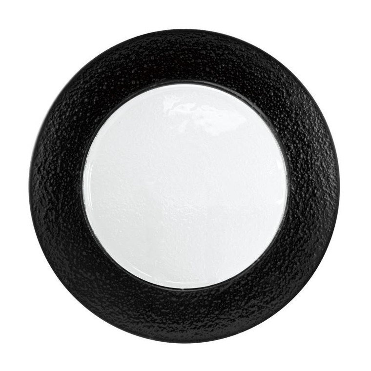 10 Strawberry Street Halo Colored 13" Black Rim Glass Charger Plates- Pack Of 12 HAL-BLK340