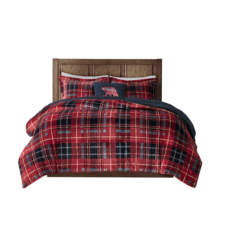 Alton Plush To Sherpa Down Alternative Comforter Set KingWR10-3103 By Olliix