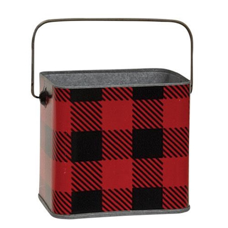 *2/Set Nesting Metal Buffalo Check Buckets G14580AB By CWI Gifts
