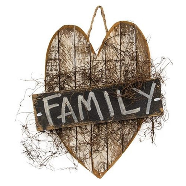 Family Lath Hanging Heart G21114 By CWI Gifts