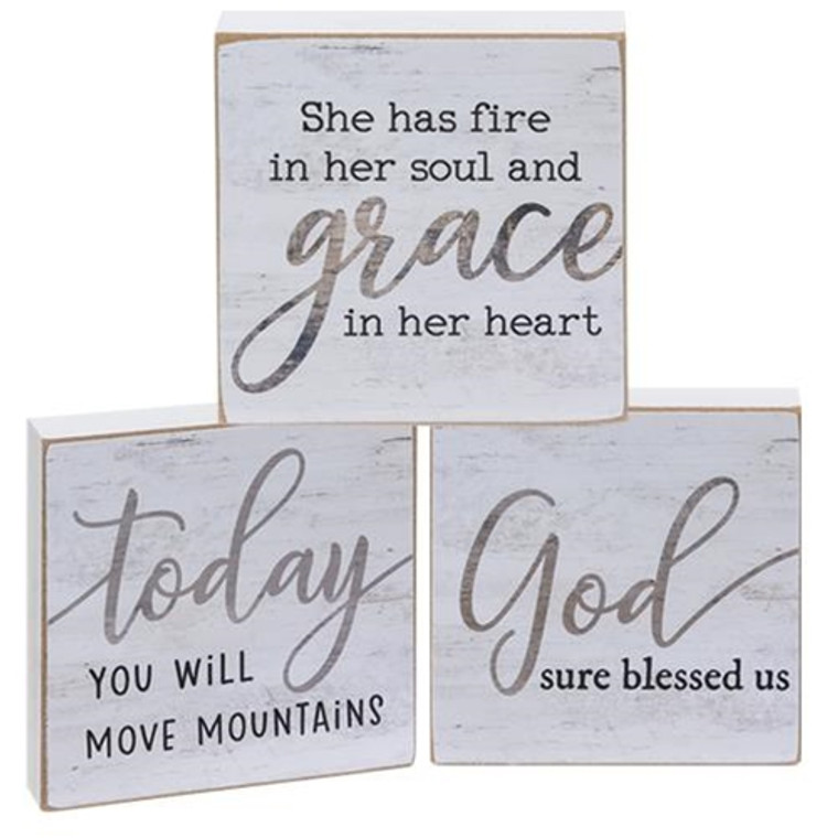 Fire & Grace Block 3 Asstd. (Pack Of 3) G35232 By CWI Gifts