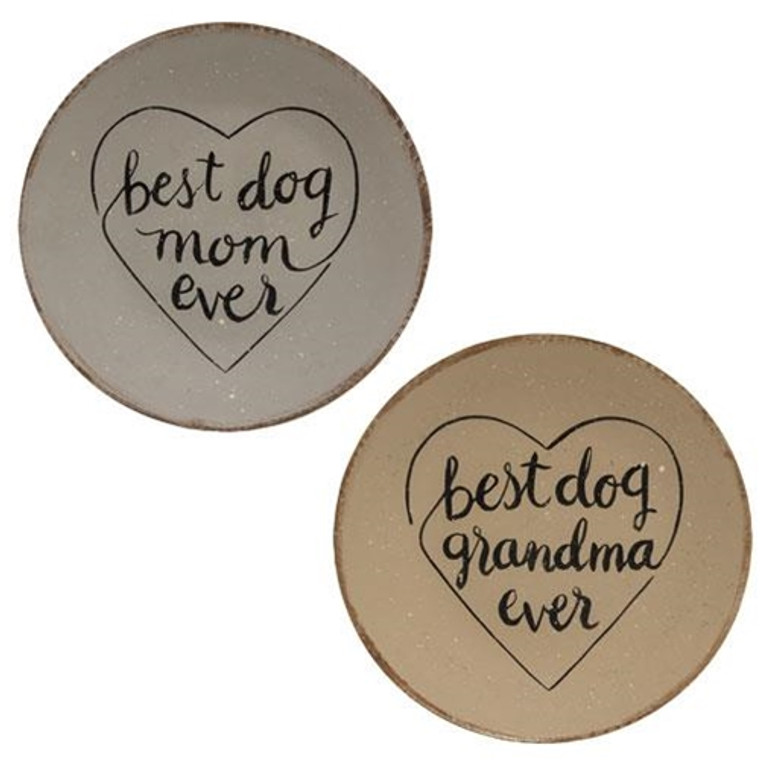 *Best Dog Lady Plate 2 Asstd. (Pack Of 2) G35253 By CWI Gifts